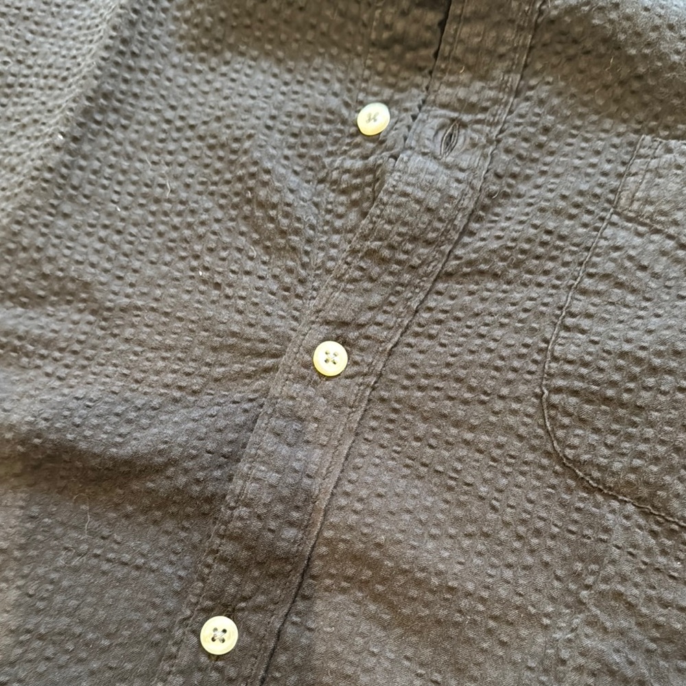 J. Crew Summer Weight Black Seersucker Short Sleeve Shirt - Picture 4 of 6